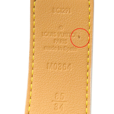 ルイヴィトン LOUIS VUITTON LV イニシャル 85/34 M0364 ベージュ系 モノグラムキャンバス レザー ベルト ゴールド金具 30MM グラデーション