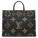 ルイヴィトン LOUIS VUITTON オンザゴーGM M44674 モノグラムジャングル レザー モノグラムジャングル 2WAYバッグ ゴールド金具 黒 レオパード ゼブラ トート ショルダー