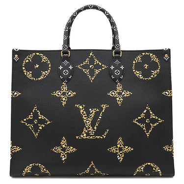 ルイヴィトン LOUIS VUITTON オンザゴーGM M44674 モノグラムジャングル レザー モノグラムジャングル 2WAYバッグ ゴールド金具 黒 レオパード ゼブラ トート ショルダー