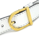 バーバリー BURBERRY 1983チェック リンク ベルトバッグ ベージュ×シルバー キャンバス レザー ウエストバッグ ゴールド金具 ボディバッグ