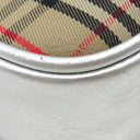バーバリー BURBERRY 1983チェック リンク ベルトバッグ ベージュ×シルバー キャンバス レザー ウエストバッグ ゴールド金具 ボディバッグ