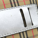 バーバリー BURBERRY 1983チェック リンク ベルトバッグ ベージュ×シルバー キャンバス レザー ウエストバッグ ゴールド金具 ボディバッグ