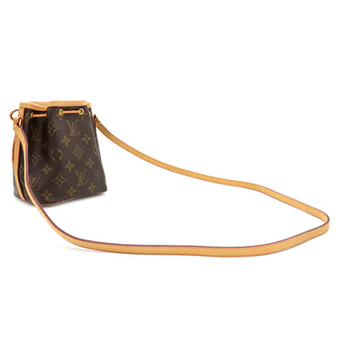 ルイヴィトン LOUIS VUITTON ナノノエ M41346 モノグラム モノグラムキャンバス ショルダーバッグ ゴールド金具 茶 ミニバッグ