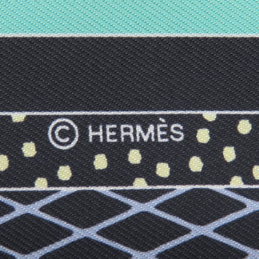 エルメス HERMES ツイリー ブラック×ブルー×ヴェール シルク スカーフ 新品 未使用 【グラン テアトル ヌーヴォ】