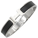 エルメス HERMES クリックHH PM ブラックXシルバー メタル エナメル ブレスレット Hブレス 黒