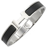 エルメス HERMES クリックHH PM ブラックXシルバー メタル エナメル ブレスレット Hブレス 黒