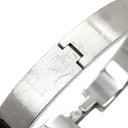エルメス HERMES クリックHH PM ブラックXシルバー メタル エナメル ブレスレット Hブレス 黒