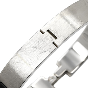 エルメス HERMES クリックHH PM ブラックXシルバー メタル エナメル ブレスレット Hブレス 黒