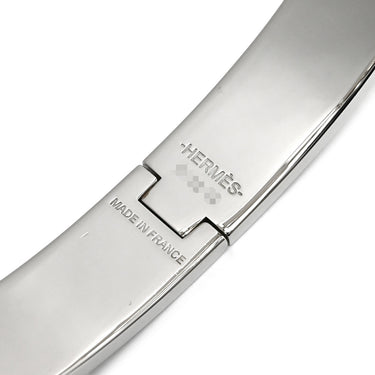 エルメス HERMES クリックHH PM ブラックXシルバー メタル エナメル ブレスレット Hブレス 黒