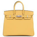 エルメス HERMES バーキン 25 パイユ トゴ ハンドバッグ シルバー金具 新品 未使用 黄色 2026年製