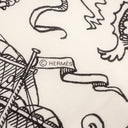 エルメス HERMES ショール カレ140 CARRE ホワイト×ブラック カシミヤ シルク ストール 【TATOUAGES MARINS/船乗りのタトゥー バンダナ】