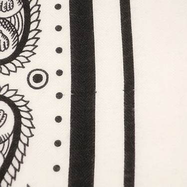 エルメス HERMES ショール カレ140 CARRE ホワイト×ブラック カシミヤ シルク ストール 【TATOUAGES MARINS/船乗りのタトゥー バンダナ】