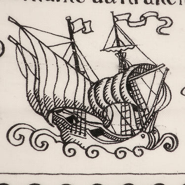 エルメス HERMES ショール カレ140 CARRE ホワイト×ブラック カシミヤ シルク ストール 【TATOUAGES MARINS/船乗りのタトゥー バンダナ】