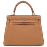 エルメス HERMES ケリー25 内縫い ゴールド トゴ 2WAYバッグ シルバー金具 茶