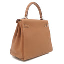 エルメス HERMES ケリー25 内縫い ゴールド トゴ 2WAYバッグ シルバー金具 茶