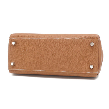 エルメス HERMES ケリー25 内縫い ゴールド トゴ 2WAYバッグ シルバー金具 茶