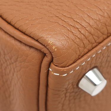 エルメス HERMES ケリー25 内縫い ゴールド トゴ 2WAYバッグ シルバー金具 茶