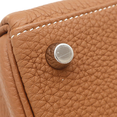 エルメス HERMES ケリー25 内縫い ゴールド トゴ 2WAYバッグ シルバー金具 茶