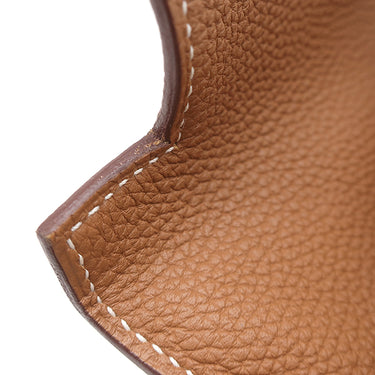 エルメス HERMES ケリー25 内縫い ゴールド トゴ 2WAYバッグ シルバー金具 茶