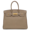 エルメス HERMES バーキン35 エトゥープ トゴ ハンドバッグ ゴールド金具 グレージュ