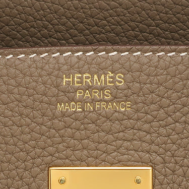 エルメス HERMES バーキン35 エトゥープ トゴ ハンドバッグ ゴールド金具 グレージュ