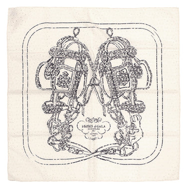 エルメス HERMES カレ70 イングリッシュ エンブロイダリー ホワイト×ブラック シルク スカーフ 新品 未使用 【ブリッド ドゥ ガラ】