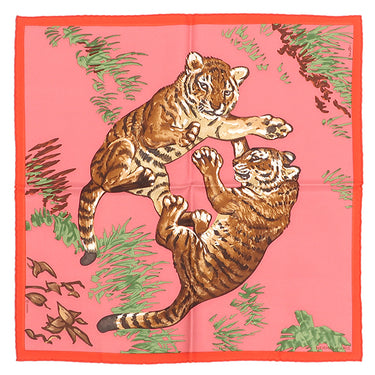 エルメス HERMES カレ45 ガヴロッシュ ピンク×マルチカラー シルク スカーフ 【Les Tigreaux/レ ティグロー】