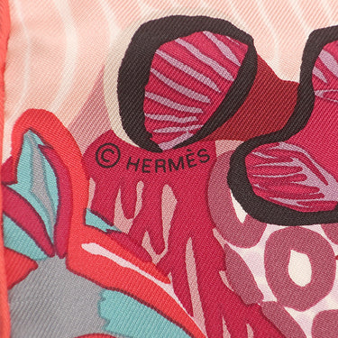 エルメス HERMES カレ90 CARRE ローズ×ルージュ×ヴィオリーヌ シルク スカーフ 【UNDER THE WAVES/アンダーザウェーブ】