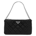 プラダ PRADA キルティング ショルダー 1BH026 NERO ナイロン レザー 2WAYバッグ シルバー金具 黒 三角ロゴプレート TESUTO IMPUNTU