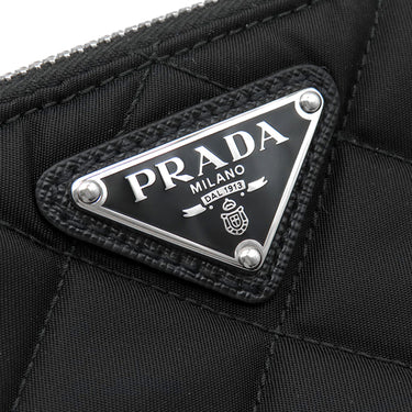 プラダ PRADA キルティング ショルダー 1BH026 NERO ナイロン レザー 2WAYバッグ シルバー金具 黒 三角ロゴプレート TESUTO IMPUNTU