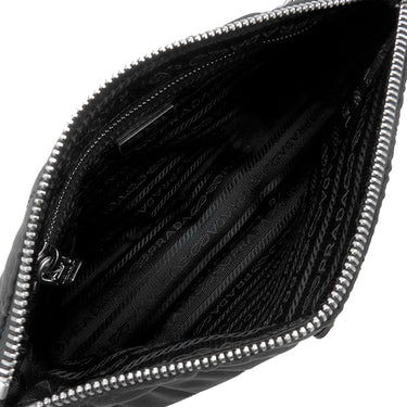 プラダ PRADA キルティング ショルダー 1BH026 NERO ナイロン レザー 2WAYバッグ シルバー金具 黒 三角ロゴプレート TESUTO IMPUNTU