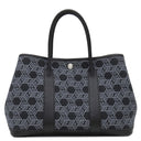 エルメス HERMES ガーデンパーティーTPM ブラック トワルソーアッシュ レザー トートバッグ シルバー金具 黒 ネイビー グレー Ｈロゴ