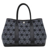 エルメス HERMES ガーデンパーティーTPM ブラック トワルソーアッシュ レザー トートバッグ シルバー金具 黒 ネイビー グレー Ｈロゴ