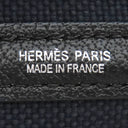 エルメス HERMES ガーデンパーティーTPM ブラック トワルソーアッシュ レザー トートバッグ シルバー金具 黒 ネイビー グレー Ｈロゴ