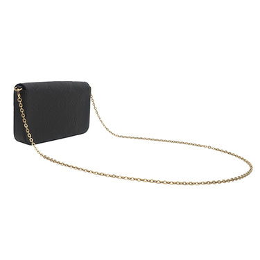 ルイヴィトン LOUIS VUITTON ポシェット フェリシー M64064 ブラック モノグラムアンプラント チェーンウォレット ゴールド金具 ショルダー