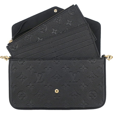 ルイヴィトン LOUIS VUITTON ポシェット フェリシー M64064 ブラック モノグラムアンプラント チェーンウォレット ゴールド金具 ショルダー