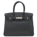 エルメス HERMES バーキン30 ブラック トゴ ハンドバッグ シルバー金具 黒