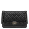 シャネル CHANEL ボーイシャネル ミニ チェーンショルダー ブラック キャビアスキン ショルダーバッグ シルバー金具 黒