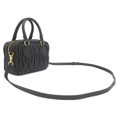 ミュウミュウ MIU MIU アルカディ マテラッセ レザー バッグ スモール 5BB123 ブラック レザー 2WAYバッグ ゴールド金具 ハンドバッグ ショルダー
