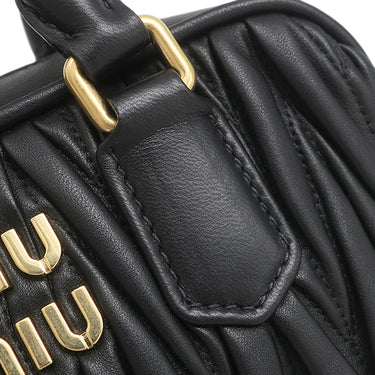 ミュウミュウ MIU MIU アルカディ マテラッセ レザー バッグ スモール 5BB123 ブラック レザー 2WAYバッグ ゴールド金具 ハンドバッグ ショルダー