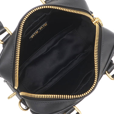 ミュウミュウ MIU MIU アルカディ マテラッセ レザー バッグ スモール 5BB123 ブラック レザー 2WAYバッグ ゴールド金具 ハンドバッグ ショルダー