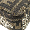 フェンディ FENDI バゲット ジャガード 8BR600 ブラウン キャンバス パイソン 2WAYバッグ シルバー金具 ズッカ柄 ビジュー クリスタル 25周年復刻デザイン