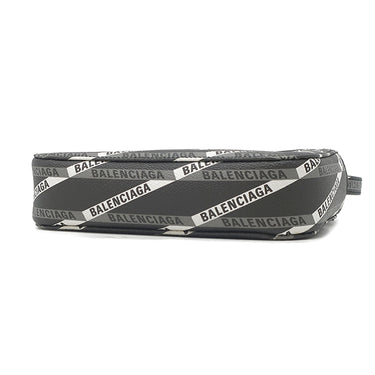 バレンシアガ BALENCIAGA エブリデイ カメラバッグ 552370 ブラック×グレー×ホワイト レザー ショルダーバッグ シルバー金具 ロゴ 総柄 ショルダー