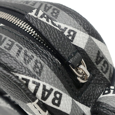 バレンシアガ BALENCIAGA エブリデイ カメラバッグ 552370 ブラック×グレー×ホワイト レザー ショルダーバッグ シルバー金具 ロゴ 総柄 ショルダー