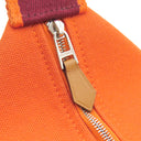 エルメス HERMES ブリッド ア ブラック PM オランジュフー コットンキャンバス ポーチ シルバー金具 バニティ Hロゴ バス用ポーチ