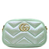 グッチ GUCCI GGマーモント スモール カメラバッグ 447632 グリーン レザー シェブロンキルティングレザー ショルダーバッグ ゴールド金具 イリデセント メタリック