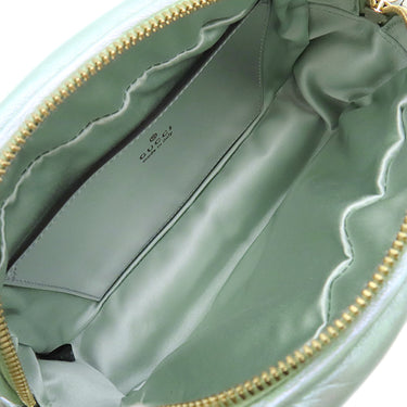 グッチ GUCCI GGマーモント スモール カメラバッグ 447632 グリーン レザー シェブロンキルティングレザー ショルダーバッグ ゴールド金具 イリデセント メタリック