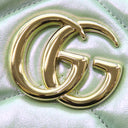 グッチ GUCCI GGマーモント スモール カメラバッグ 447632 グリーン レザー シェブロンキルティングレザー ショルダーバッグ ゴールド金具 イリデセント メタリック