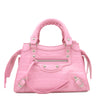 バレンシアガ BALENCIAGA ネオ クラシックシティ ミニ 638524 ピンク レザー 2WAYバッグ シルバー金具 クロコ型押し ハンドバッグ ショルダーバッグ