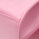 バレンシアガ BALENCIAGA ネオ クラシックシティ ミニ 638524 ピンク レザー 2WAYバッグ シルバー金具 クロコ型押し ハンドバッグ ショルダーバッグ